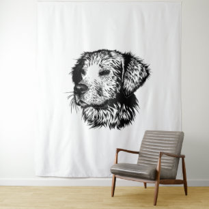 Tenture Croquis en tête de canine