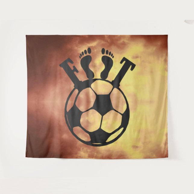 Tenture - Crowned Goal – Royal Passion for Footbal Tapestry (Front (Horizontal))