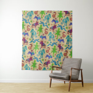 Tenture Culture mexicaine Motif tribal primitif 1