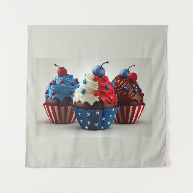 Tenture Cupcakes Patriotiques (Devant)