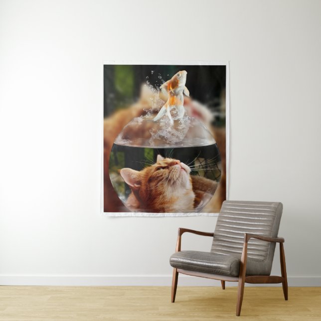 Tenture Curiosity in a Fishbowl – The Cat’s Dream (En situation)