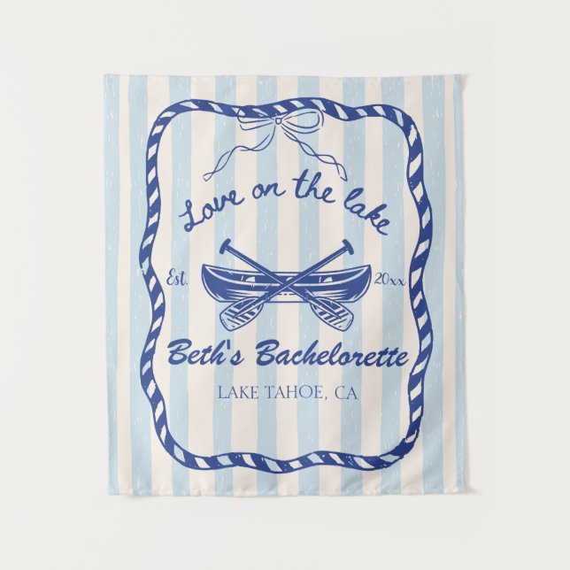 Tenture Custom Bachelorette | Love on the Lake  (Devant)
