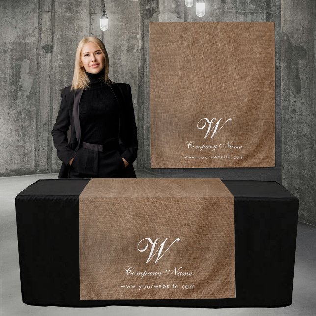 Tenture Custom Linen Business Table Runner Banner Script (Custom Linen Business Table Runner Banner Script Tapestry)