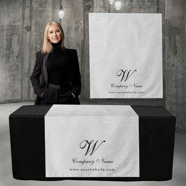 Tenture Custom Linen Business Table Runner Banner Script (Custom Linen Business Table Runner Banner Script Tapestry)
