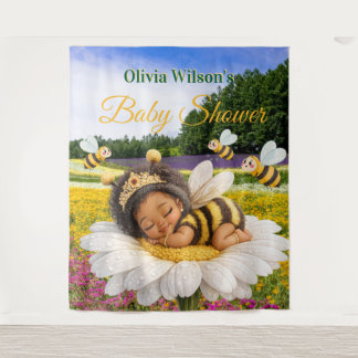 Tenture Cute African American Baby Girl  Garden Backdrop