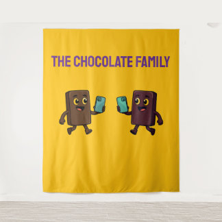 Tenture Cute Chocolate Bar with Phone Funny Tapestry
