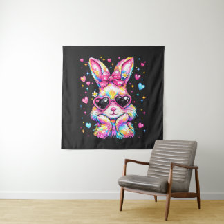 Tenture Cute Coquette Tie Dye Rabbit Easter Bunny