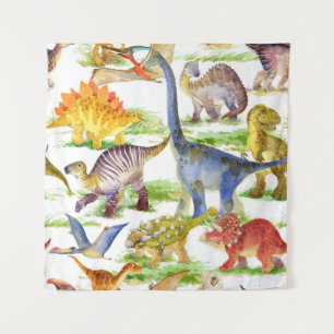 Tenture Cute Dinosaures Aquarelle Art sans fil