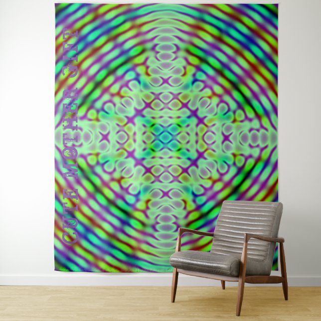 Tenture CUTE MÈRE GIFT_mediumGREEN _RMDESIGNFLO55_ (En situation)