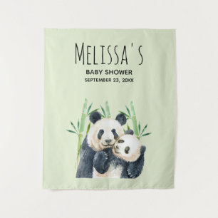 Tenture Cute Panda Ours Cuddin Baby shower d'aquarelle