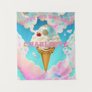 Tenture Cute Pastels Joyeux Anniversaire Dreamy Ice Cream