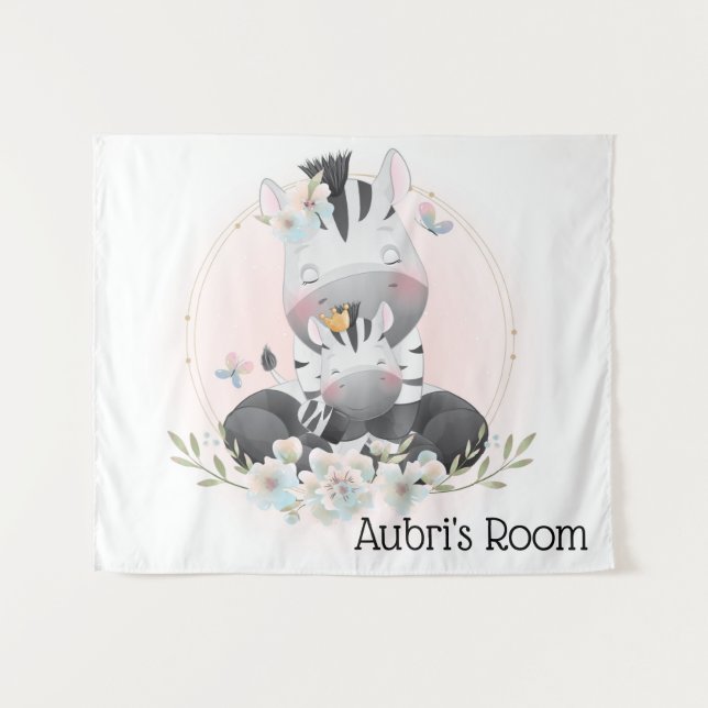 Tenture Cute Zebra (Devant (Horizontal))