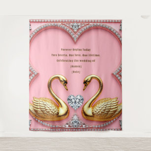 Tenture Cygne de diamant rose conception d'arche de mariag