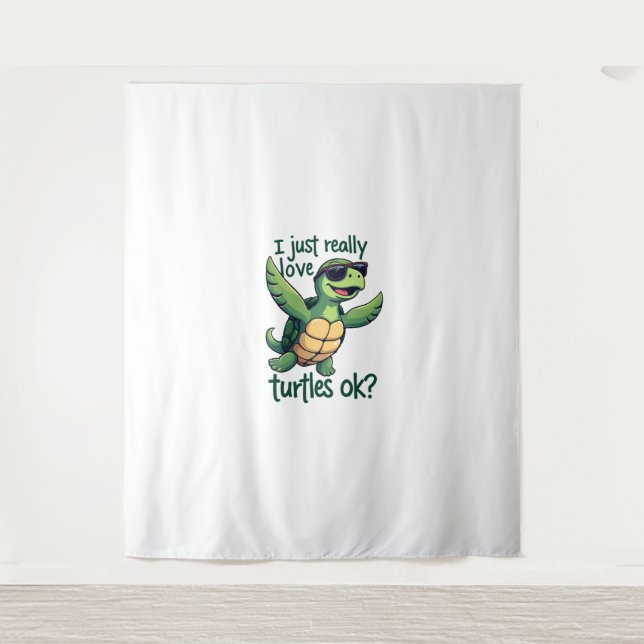 Tenture Dabbing Sea Turtle J'Aime Vraiment Les Tortues Ok_ (Devant)