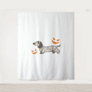 Tenture Dachshund Chien Halloween Candy Corn Pleine lune