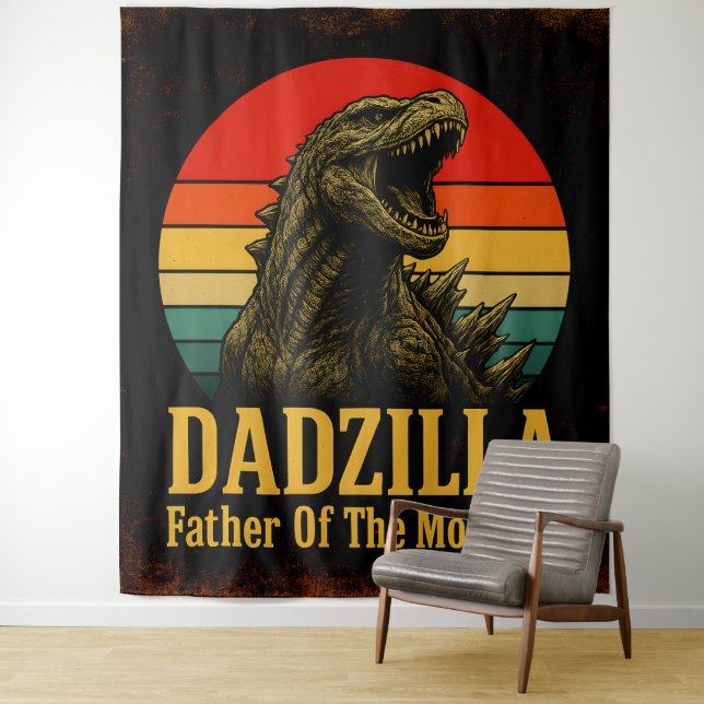 Tenture Dadzilla Père De La Fête des pères Des Monstres (En situation)
