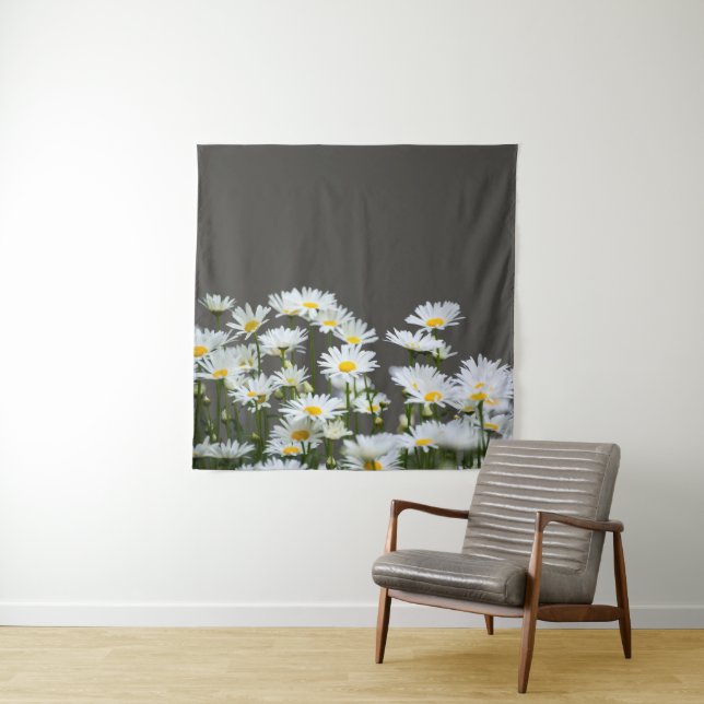 Tenture Daisies on Grey (En situation)