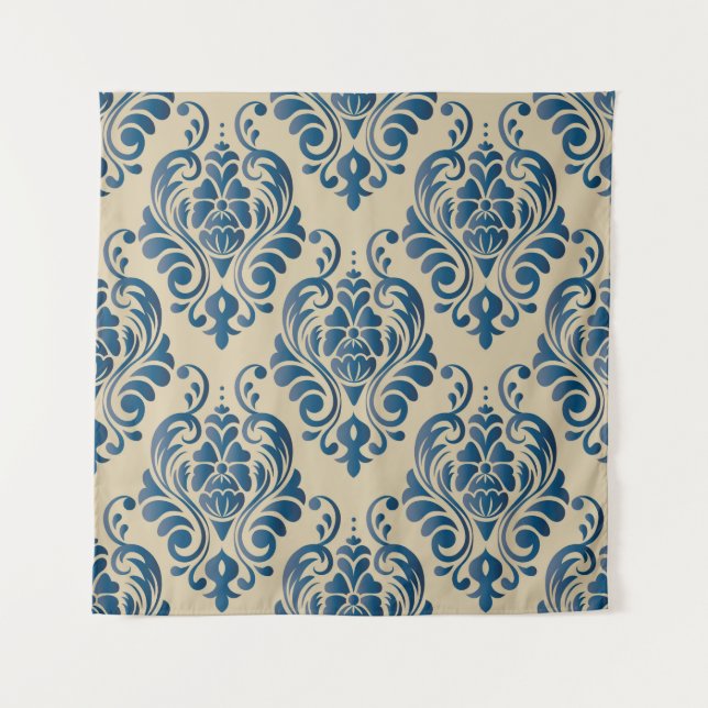 Tenture Damascus seamless pattern of floral ornament on be (Devant)