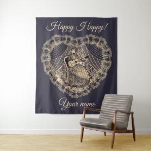 Tenture Dame avec guitare