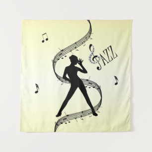 Tenture Danse Jazz Musique Jaune