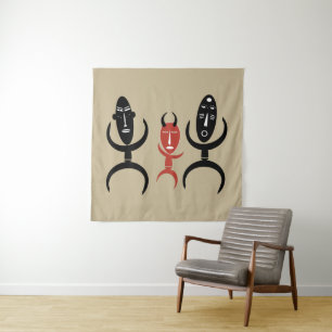 Tenture Danseurs tribaux africains abstraits