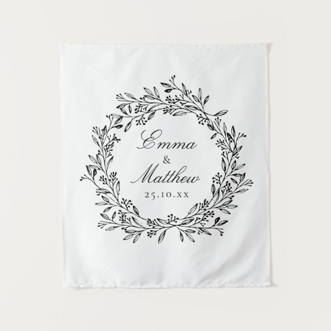 Tenture Décal Mariage de la couronne végétale de Whimsical (Devant)