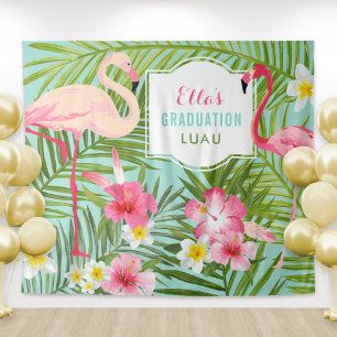 Tenture Décor de fête de fin d'études Hawaïenne Flamant Ro