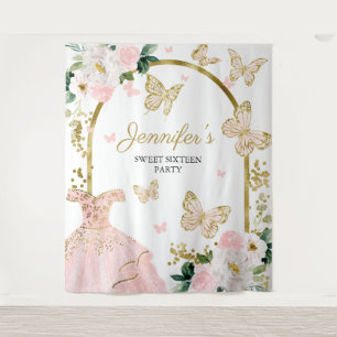 Tenture Décor de fête pour Sweet 16 - Robe florale papillo