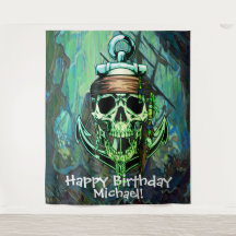 Décor de fond de bateau fantôme pour anniversaire 