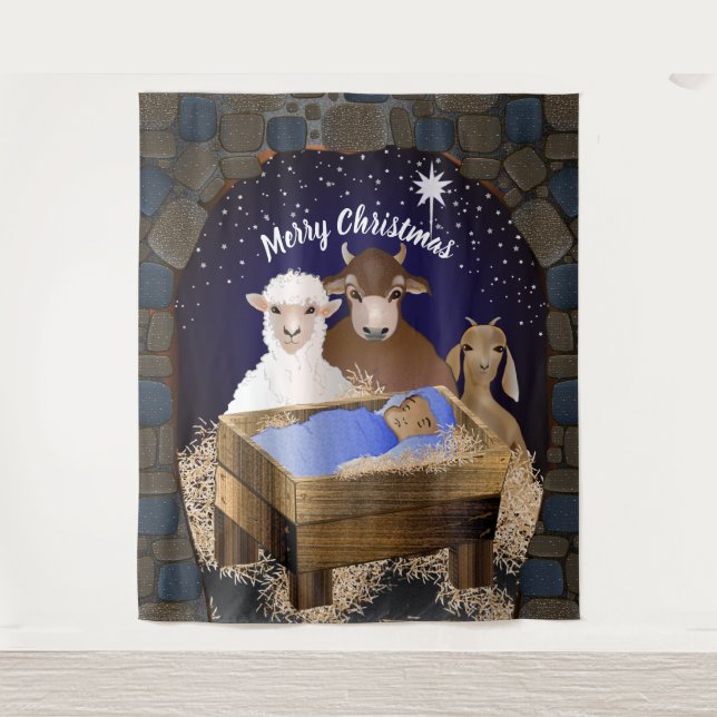 Tenture Décor de fond de vacances de Noël (Devant)