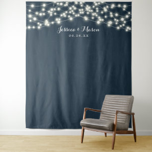 Tenture Décor de mariage champêtre Photo Booth Lumières
