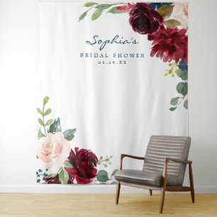 Tenture Décor de mariage naval bordeaux Toile de fond