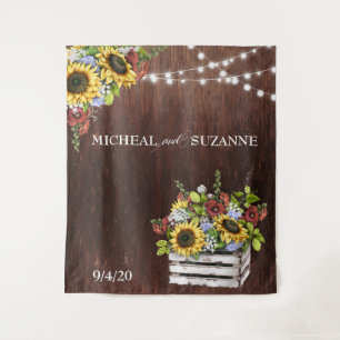 Tenture Décor de mariage Tournesol Pot en verre Bourguigno