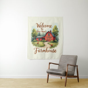 Tenture Décor de mur de la ferme rustique Red Grange
