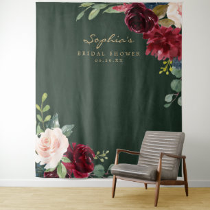 Tenture Décor de toile de fond de douche de mariage bordea