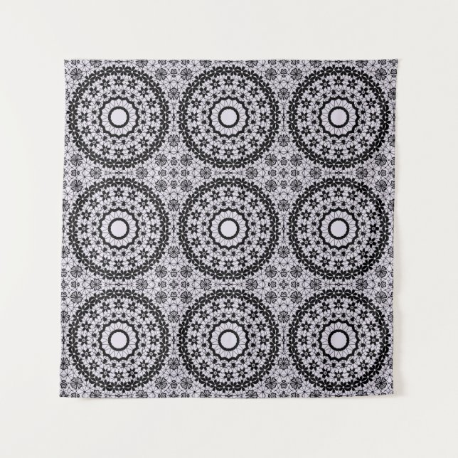 Tenture Décor en dentelle noir gris sans charme (Devant)