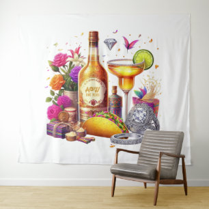Tenture Décor Mariage flamboyant Fiesta Floral Taco & Tequ