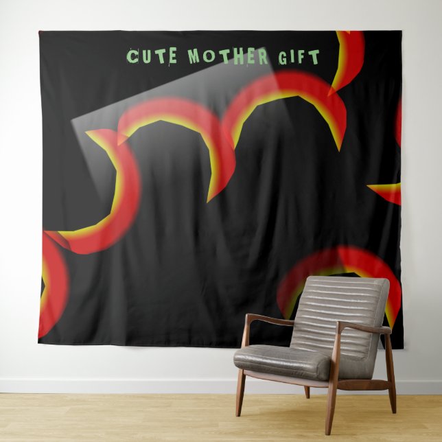 Tenture DECOR_Room_CUTE MÈRE GIFT_BLACK_RMDESIGNFLO55 (En situation (horizontale))