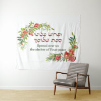 Décor Sukot avec citation Torah grenades