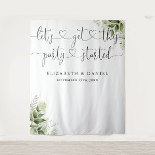Tenture Décor Végétal Mariage Photo Commencé