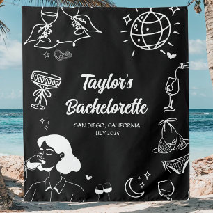 Tenture Décoration de fête de bachelorette de plage côtièr
