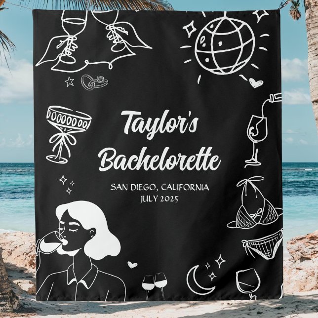 Tenture Décoration de fête de bachelorette de plage côtièr (Créateur téléchargé)