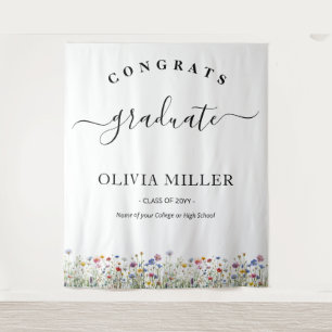 Tenture décoration florale colorée Graduation en toile de 
