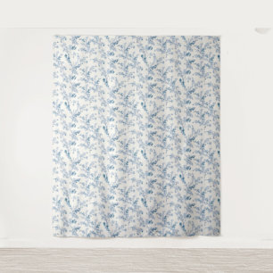 Tenture Décoration vintage, vintage français, Floral Bleu 