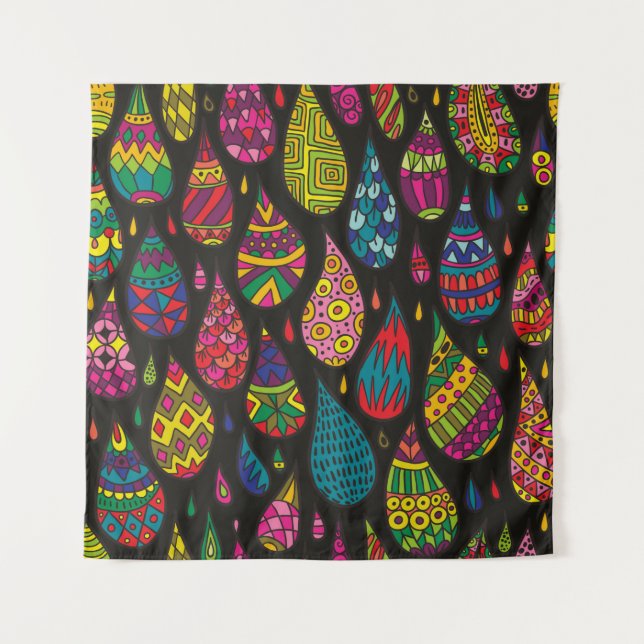 Tenture Decorative patterned drops seamless background. Br (Devant)
