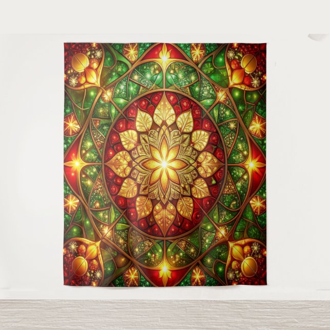 Tenture Decorative Red Green Holiday Backdrop (Devant)