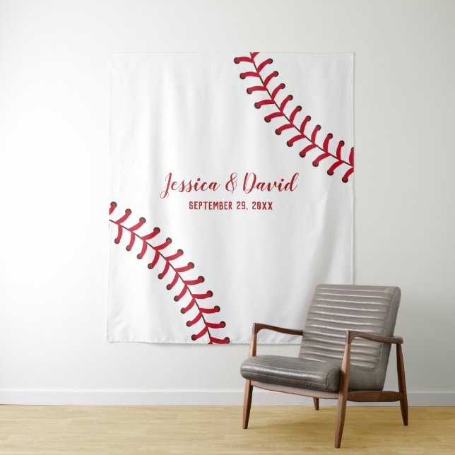 Tenture Décors de mariage sur le thème du baseball (En situation)