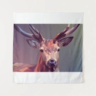 Tenture Deer Polygons Art Design Graphisme Animal Stag Pos