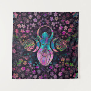 Tenture Déesse Triple Lune avec triskele