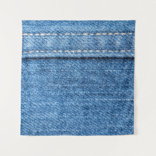 Tenture Dénim Bleu : Jeans Classique Texture.
